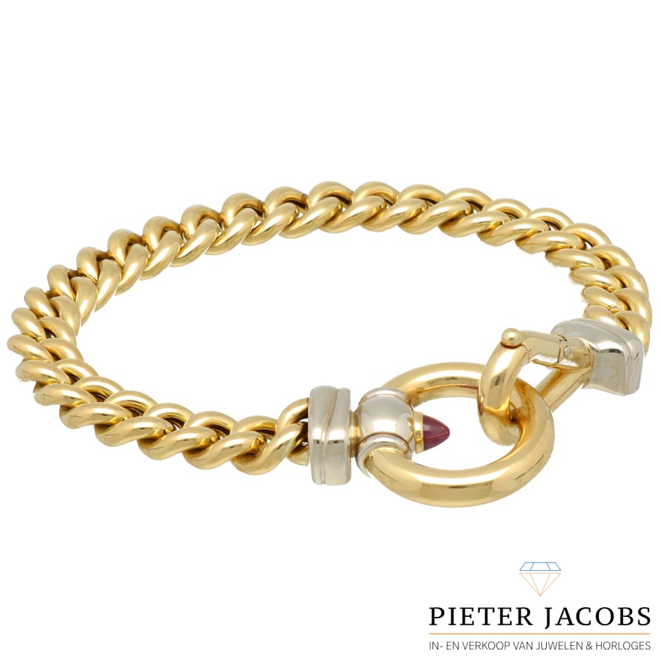 Staren Wolkenkrabber achter 18 krt massief gouden Gourmet armband van het merk Signoretti