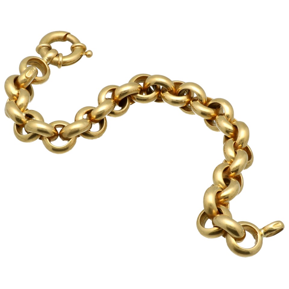 opbouwen Stamboom mannelijk 18 Krt massief gouden jasseron armband.