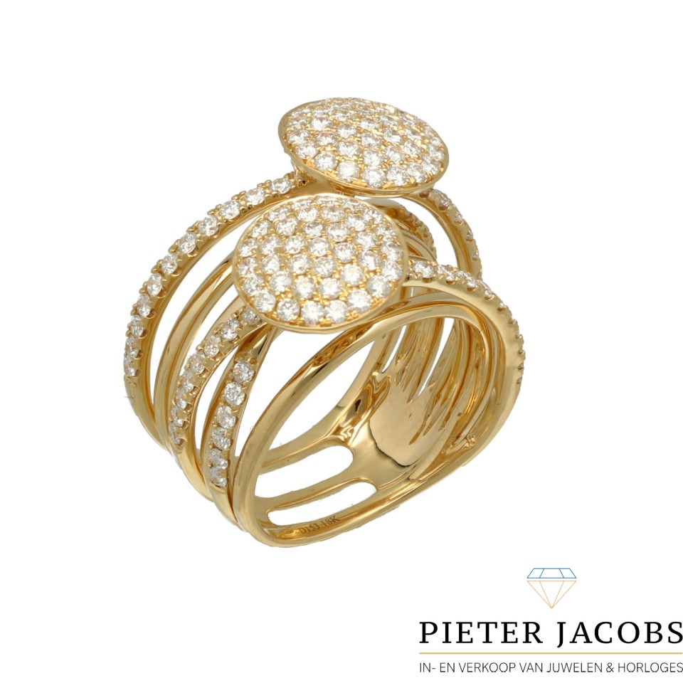 18 Krt.royale trendy briljantring, One of a kind