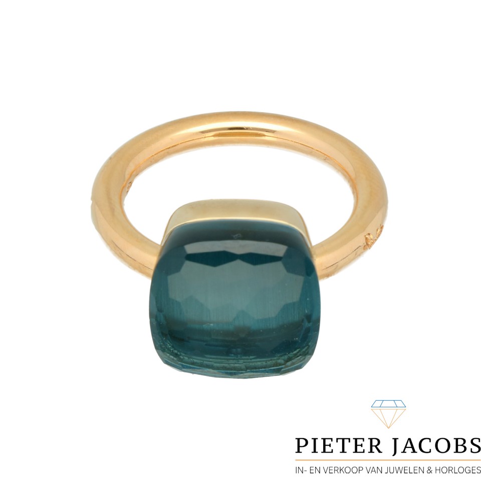 18 Krt ring Pomellato Nudo grande London topaas. Nieuw â‚¬ 3650,-