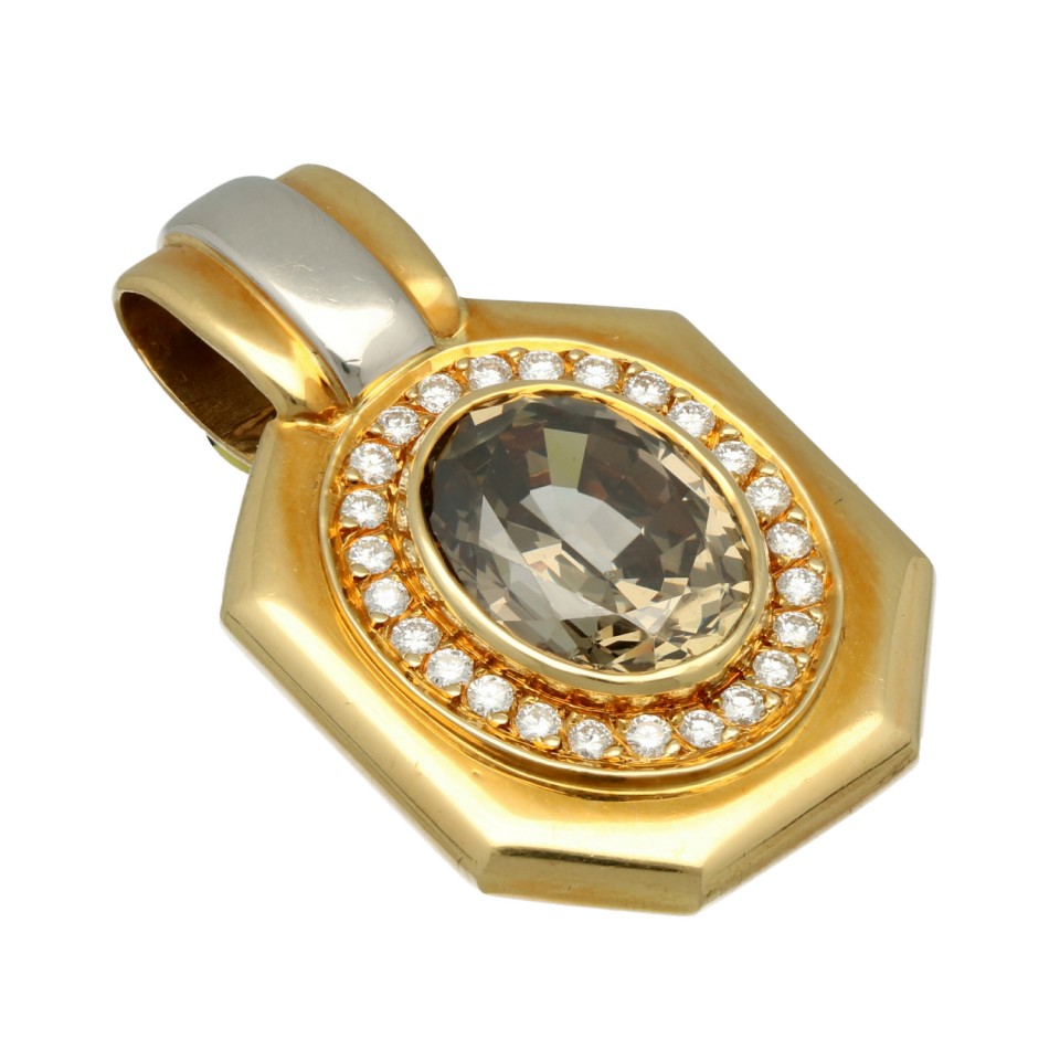 18 Krt. hanger Briljanten / rooktopaas.