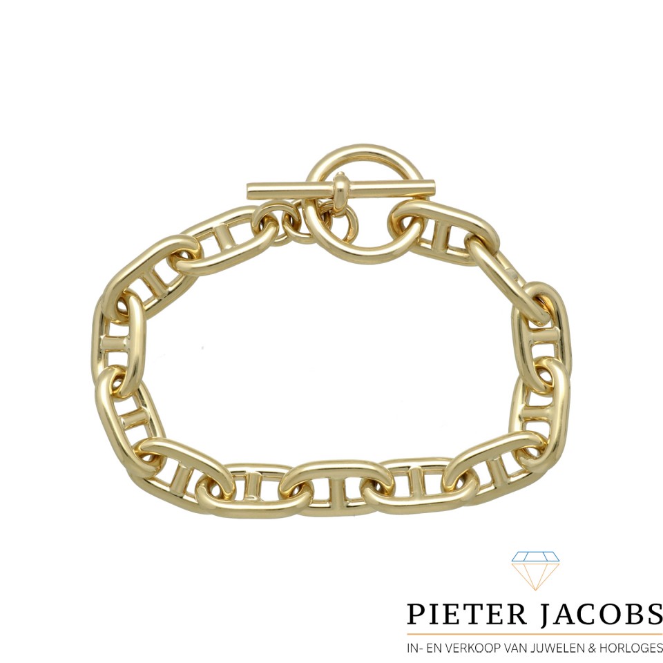 14Krt. gouden schakelarmband ''Hermes'' stijl