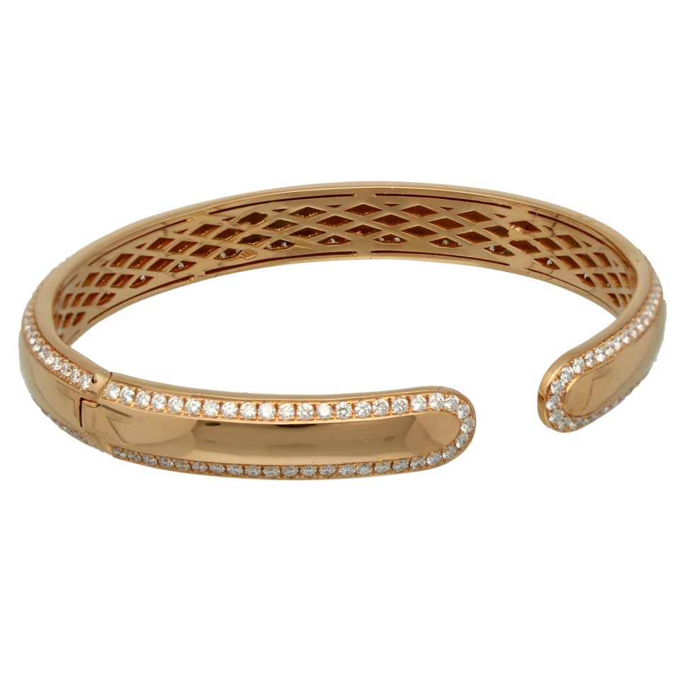 18 Krt RosÃ© gouden klemband met briljant ca. 2.00 Ct