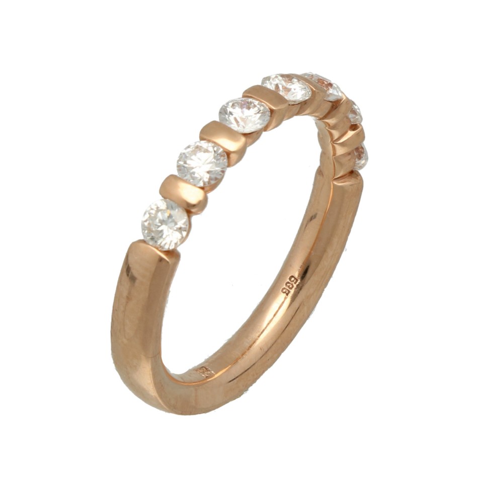 RosÃ© gouden Alliance ring met 7 Briljanten 0.87 Ct.