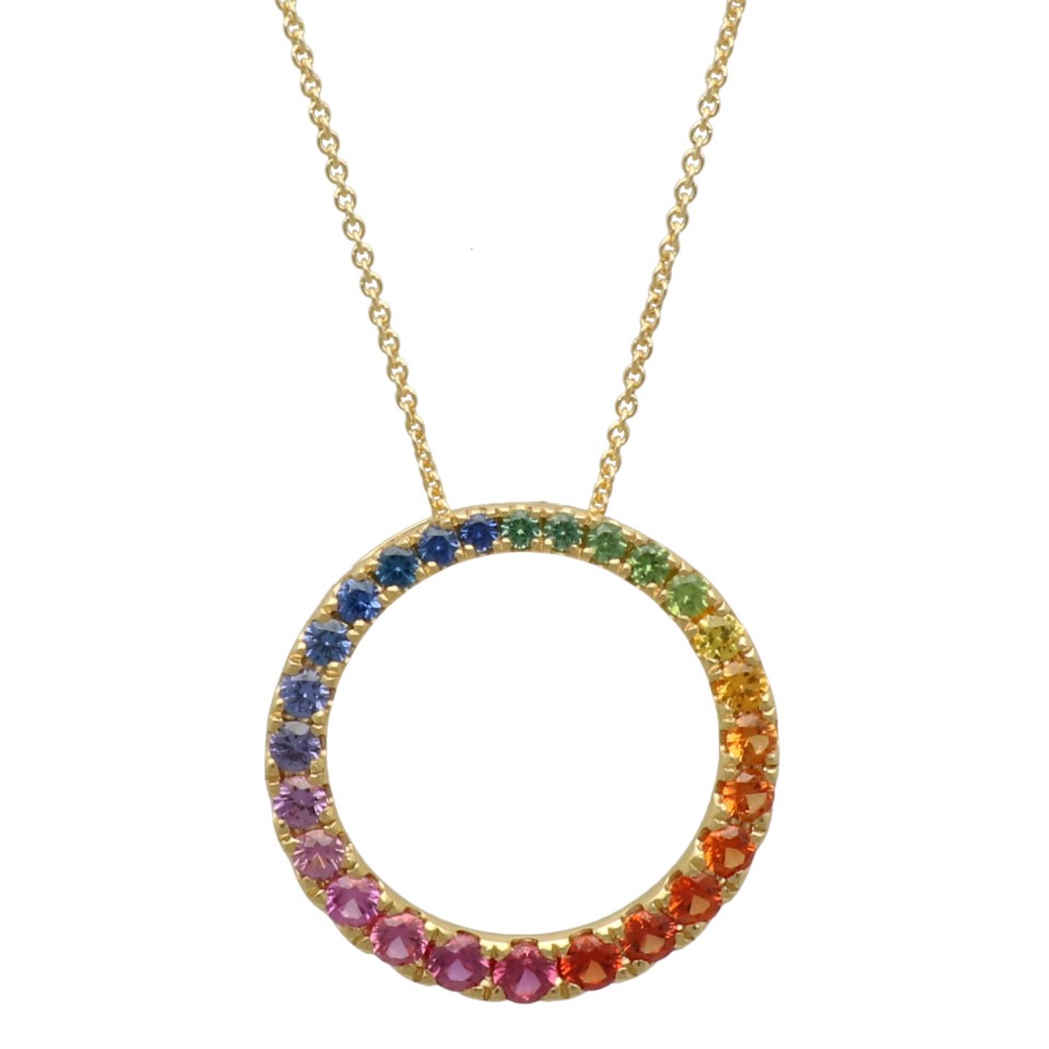 14Krt. goud collier ''Circle of Live'' van Saffier ''Rainbow collectie''