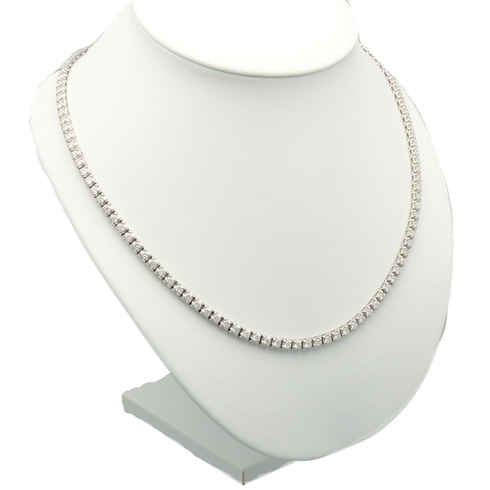 18 Krt Tenniscollier totaal 6.83 ct. Briljant