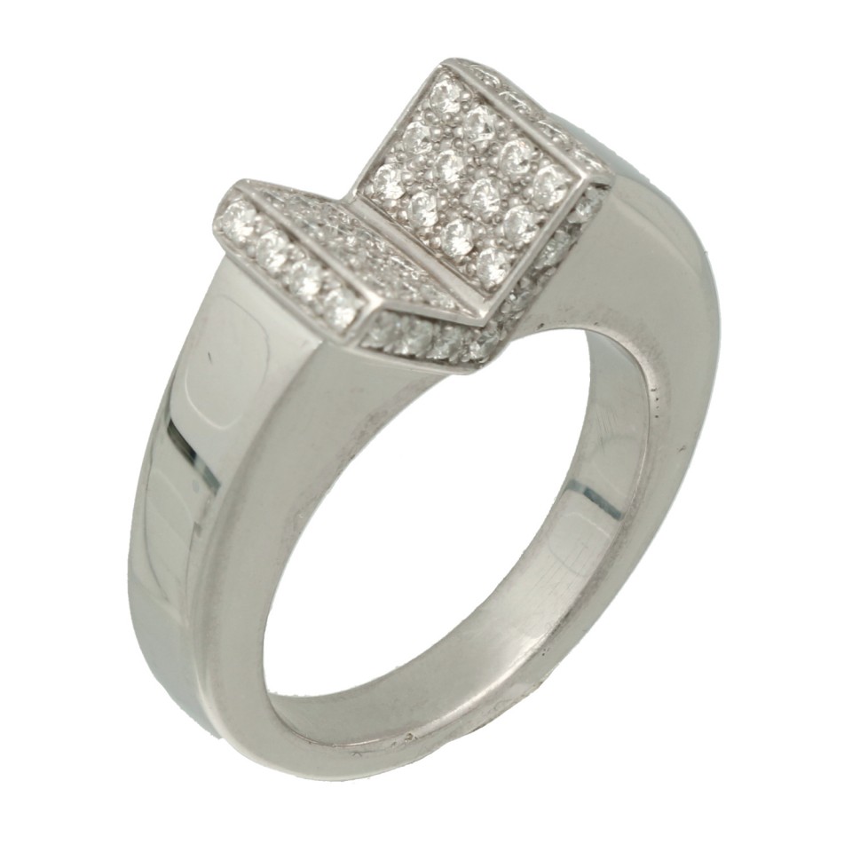 18 krt design briljant ring ca.0.50 Ct