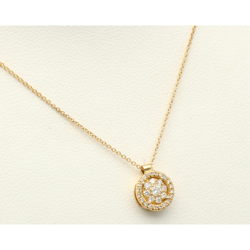 Geelgouden collier met Briljanten hanger