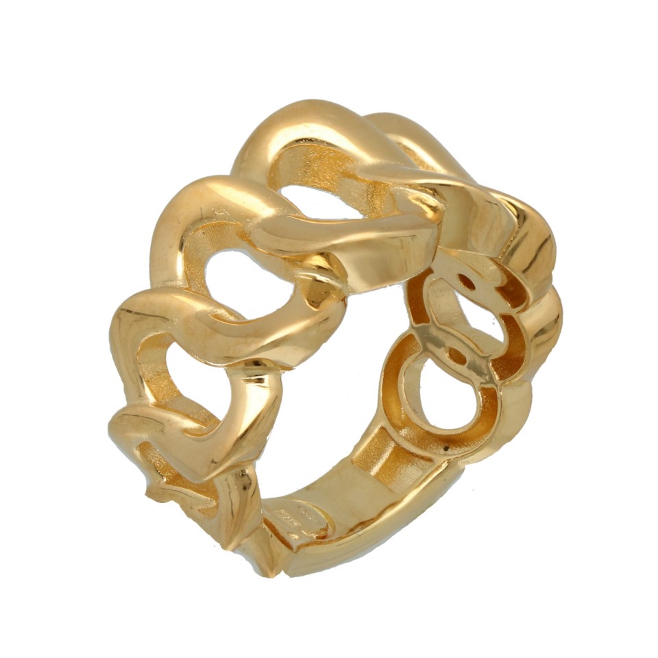 14Krt. gouden Schakel ring
