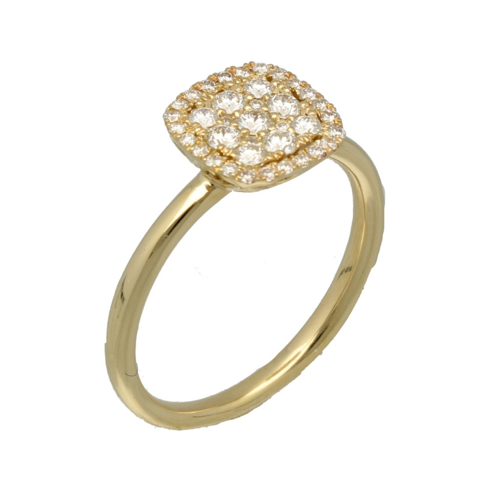 Geelgouden fantasie Briljant ring 0.41 Ct.