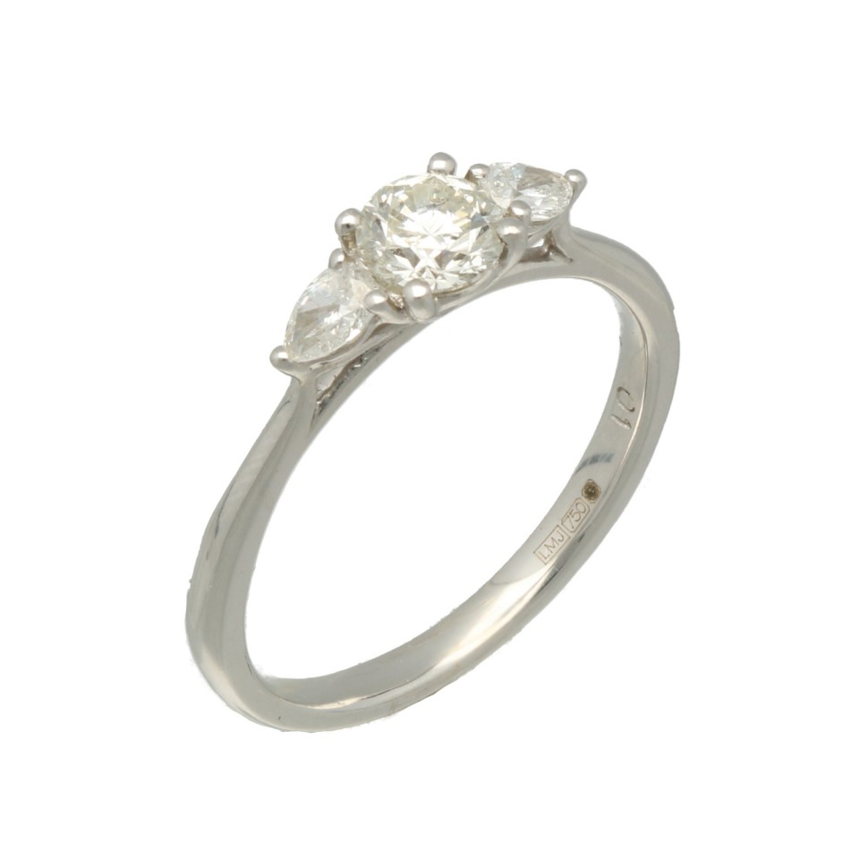 18 Krt. witgouden Diamant ring 