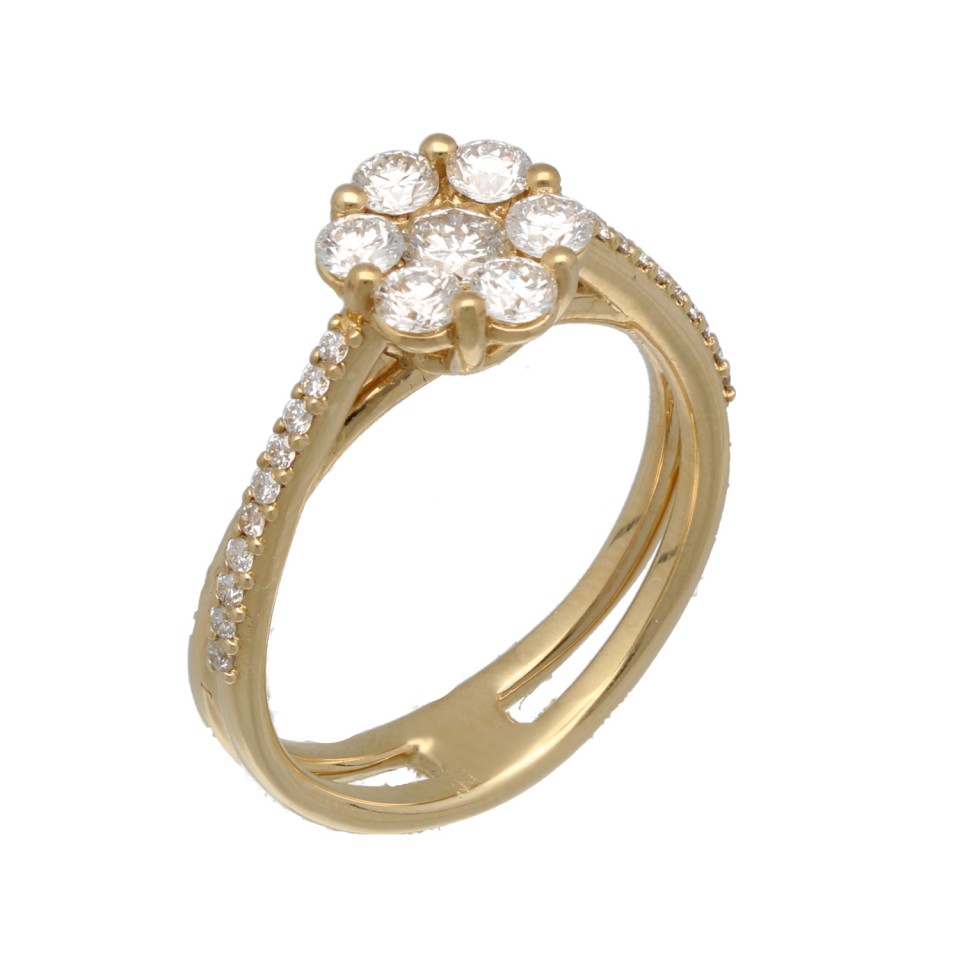 14 Krt. klassieke Solitair ring, briljant 0.80ct