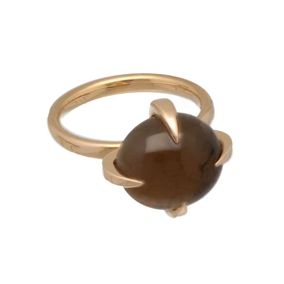 18Krt. Rosegouden Pomellato ring 'Veleno' Smoky Quartz 