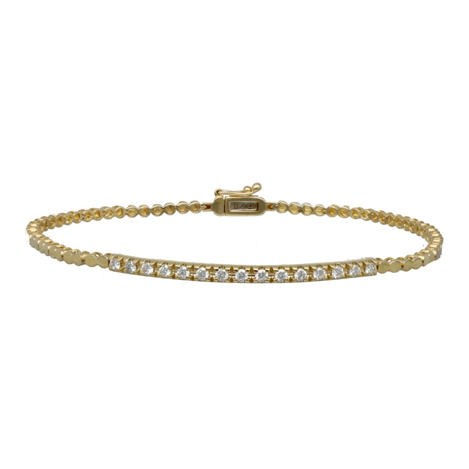 14 Krt Gouden Armband met Briljant 0.38 Ct.