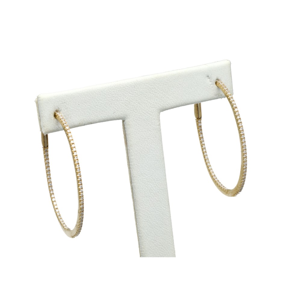 Geelgouden ooringen met Briljant 0.33 Ct