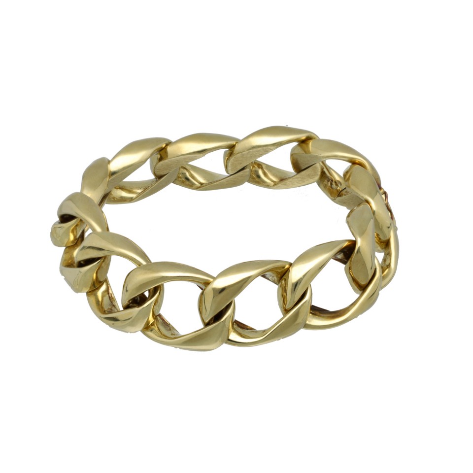 14 krt massieve schakel armband