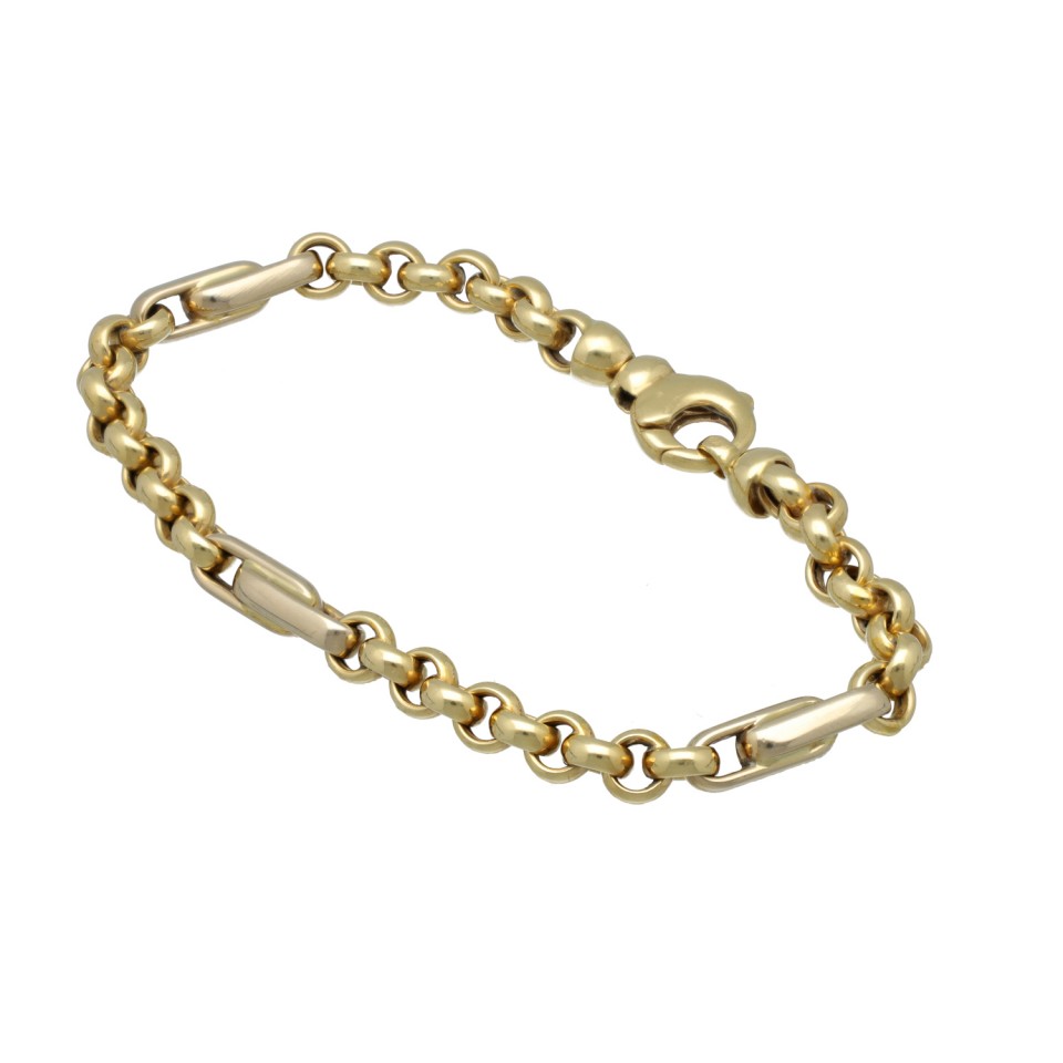 14 Krt Bi-Color Jasseron armband