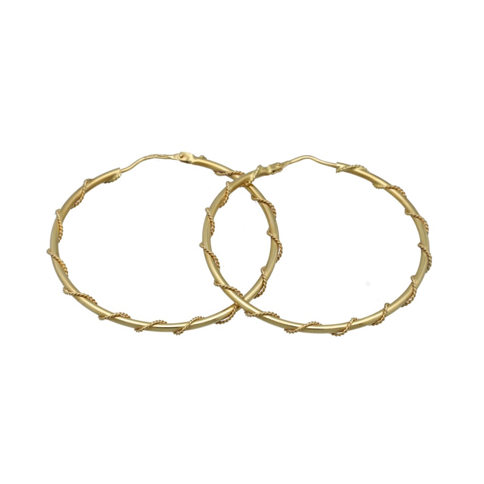 14 Krt  Oorringen met draad 44 mm