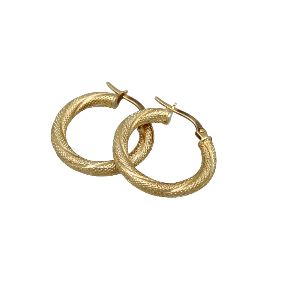 14 Krt Gouden Oorringen 21 mm