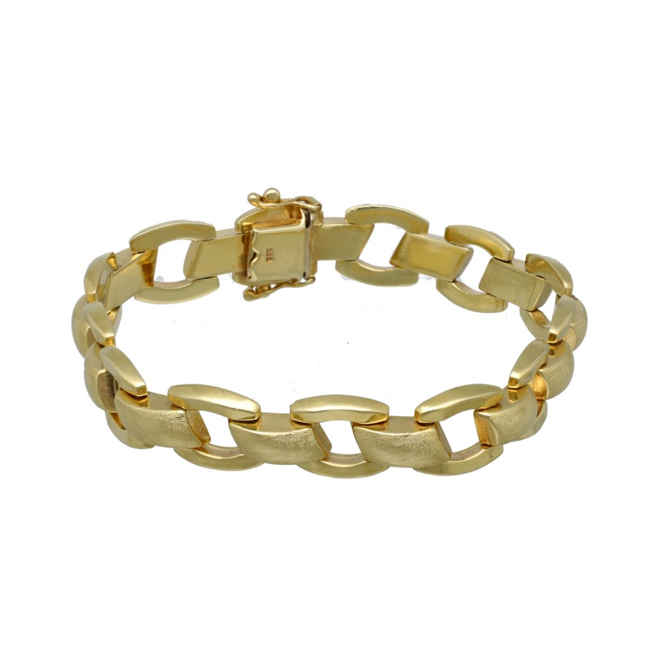 14 Krt. massieve schakel armband