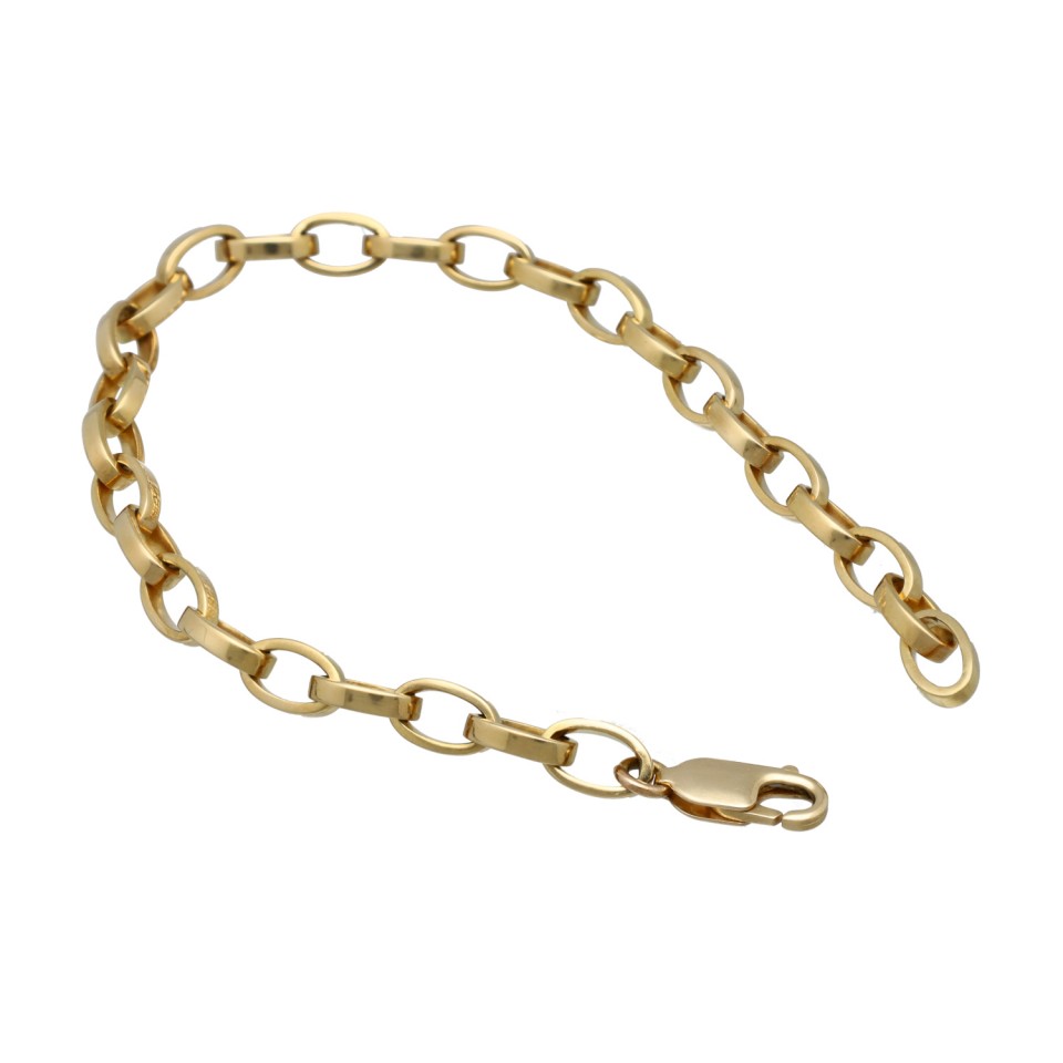 18 krt massief Gouden schakel armband.