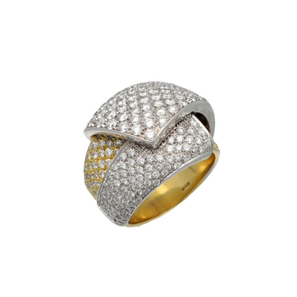 18 Krt Bi-Color Ring met ca. 2.5 Ct Briljant.