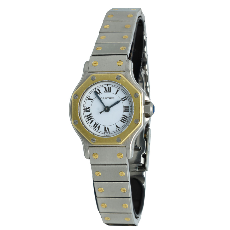 Cartier Santos Octagon Goud/Staal Ref.0907