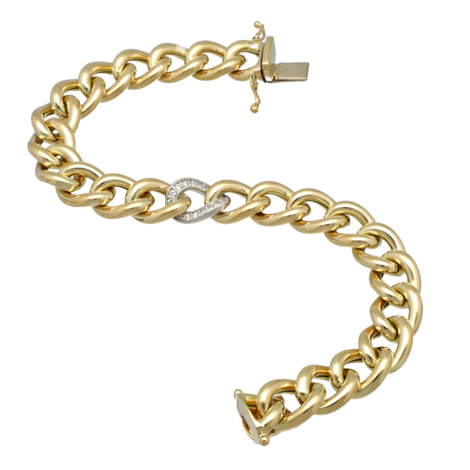 14 Krt Gourmet Armband met Diamant 0.20 Ct
