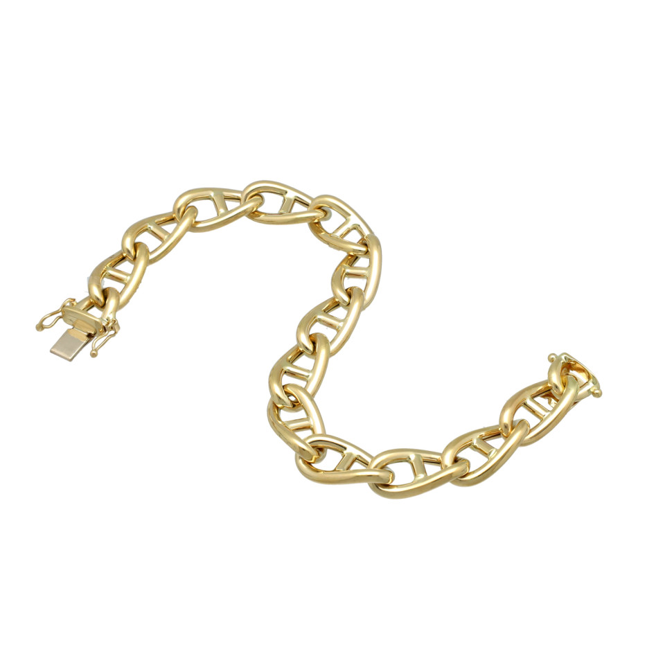 14Krt. Schakelarmband 'Hermes' style