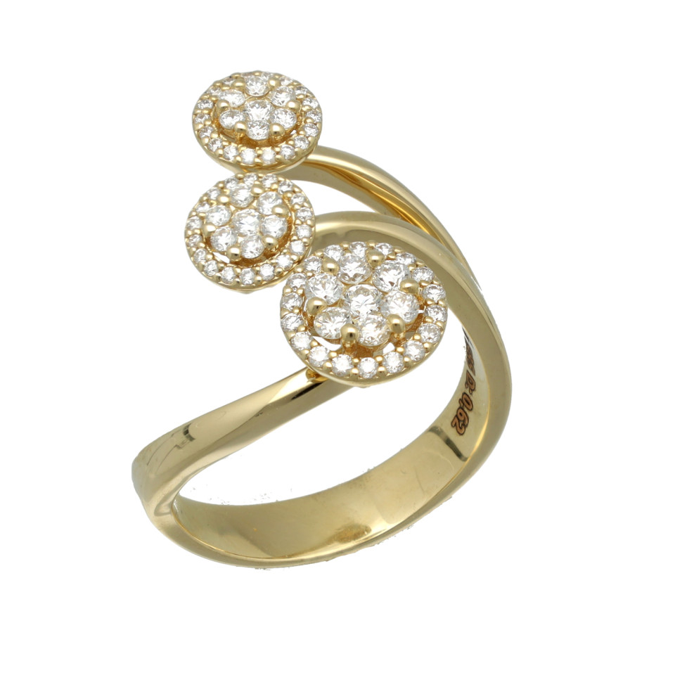 14 Krt Fantasie Slagring met Briljant 0.62 Ct