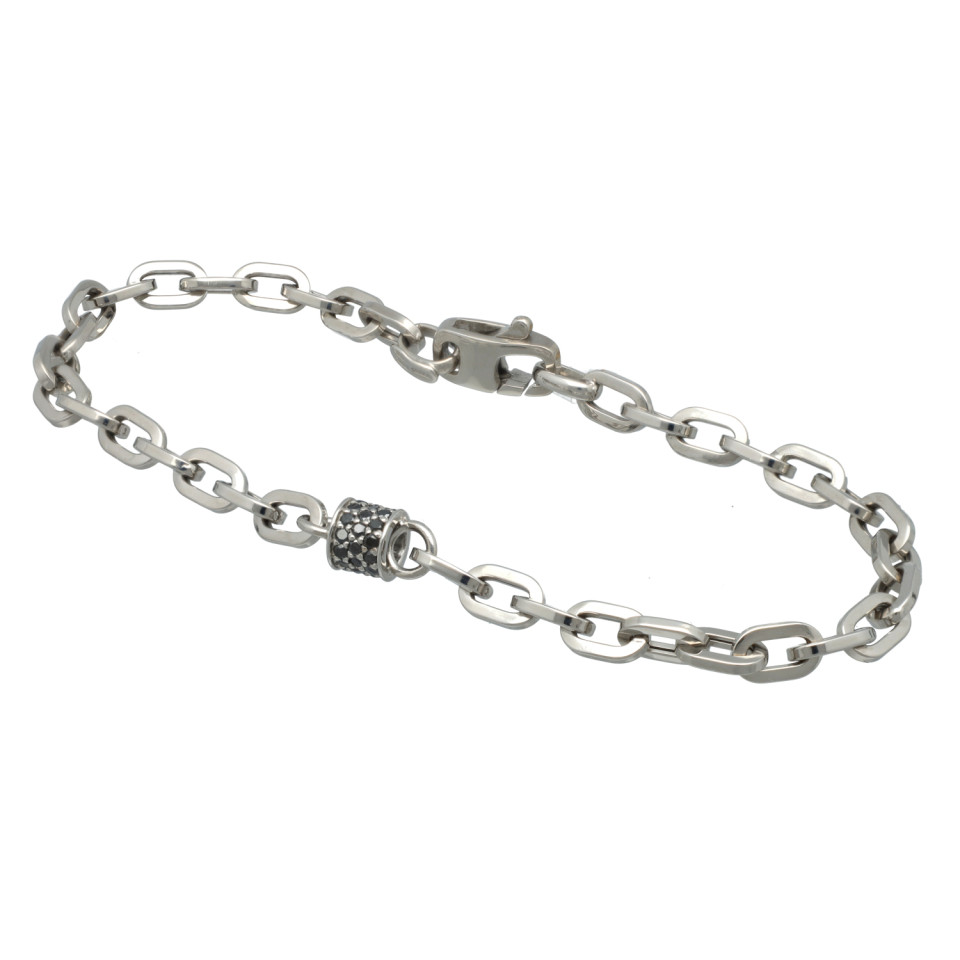 Witgouden Armband met Zwarte Diamant 0.36 Ct.