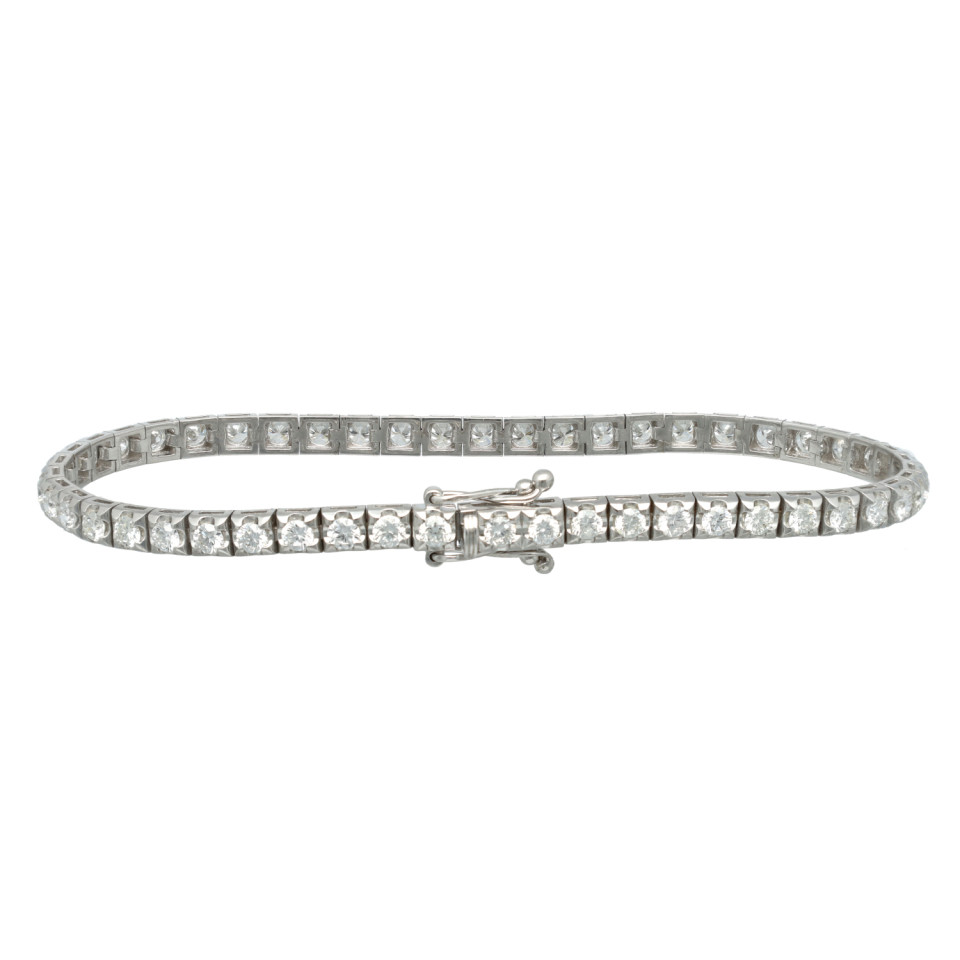 14Krt witgouden tennisarmband met Diamant 3.00Ct