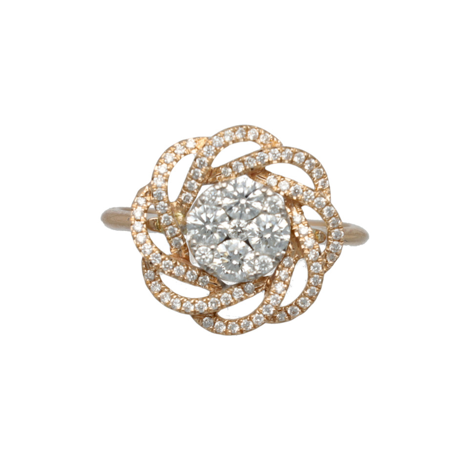 Rosé Gouden Entourage Ring 0.80 Ct