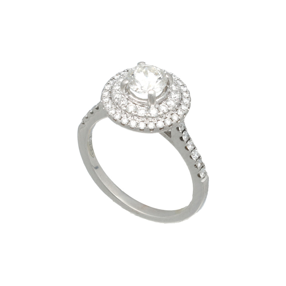 18Krt. Witgouden Zizov Solitaire ring 1.35ct