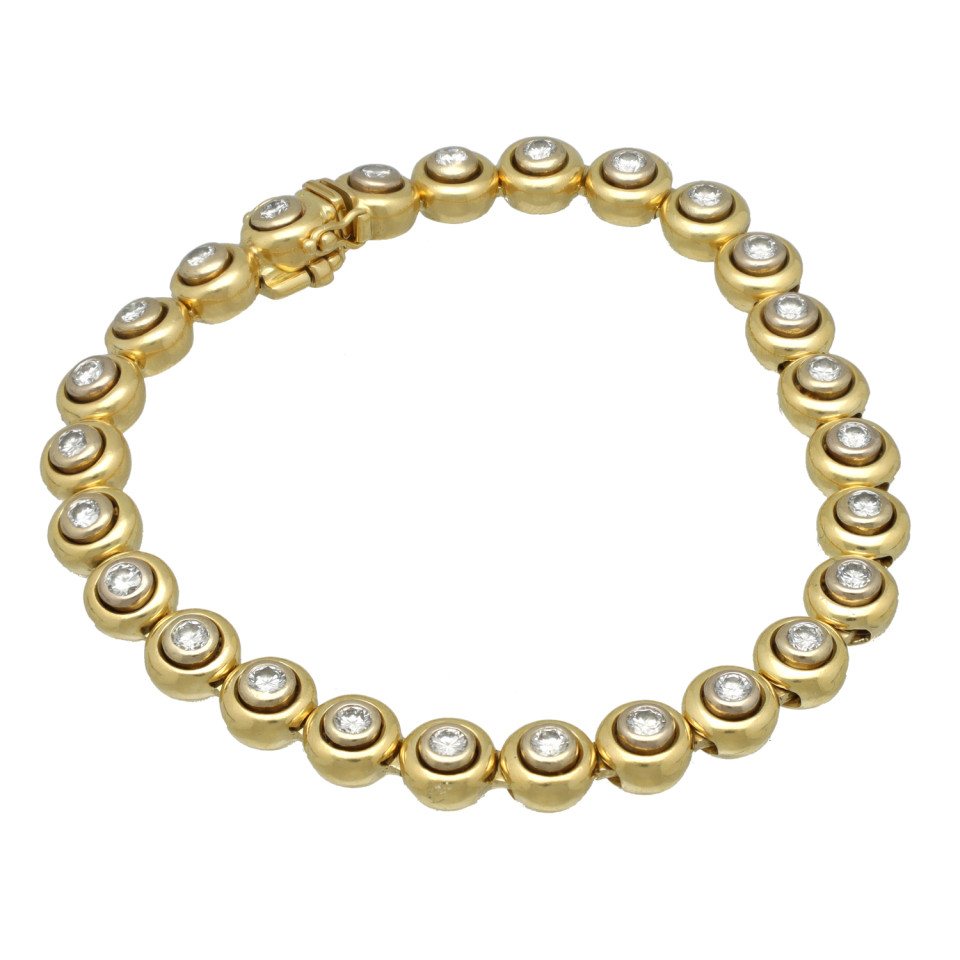 18Krt gouden Tennis armband 2.6Ct. Briljant