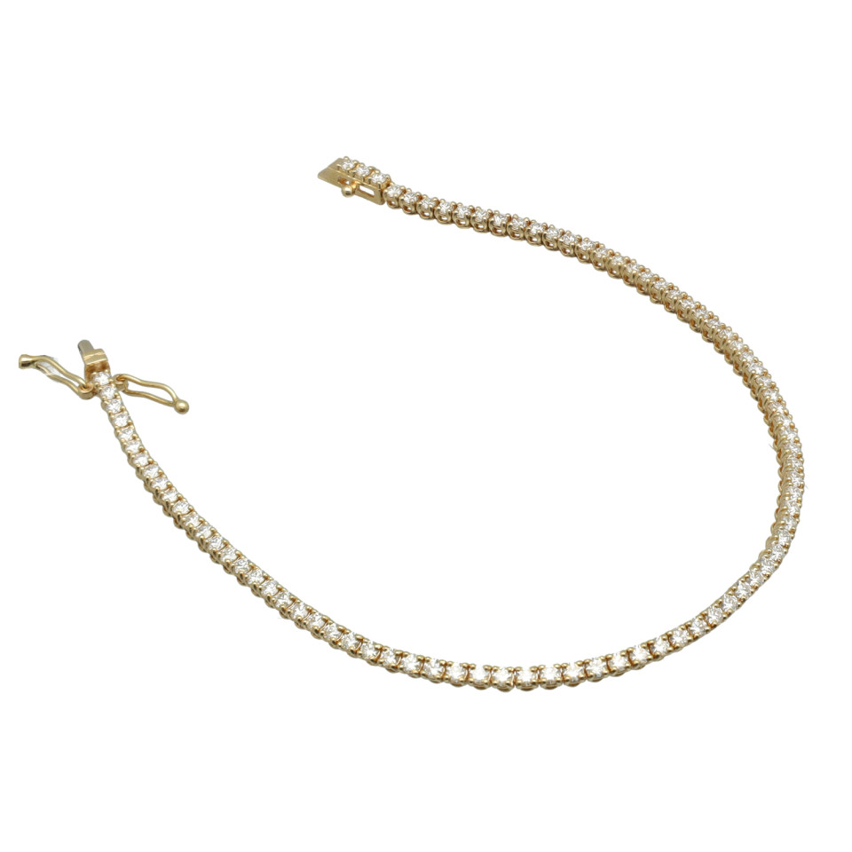 14 Krt Tennisarmband 2.20 Ct, incl HRD Certificaat