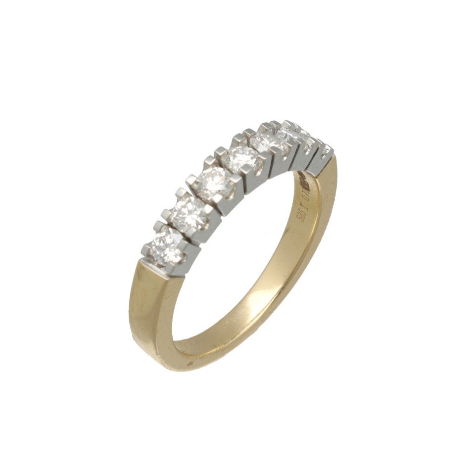 14 Krt Alliance ring met Briljant 0.70Ct. 