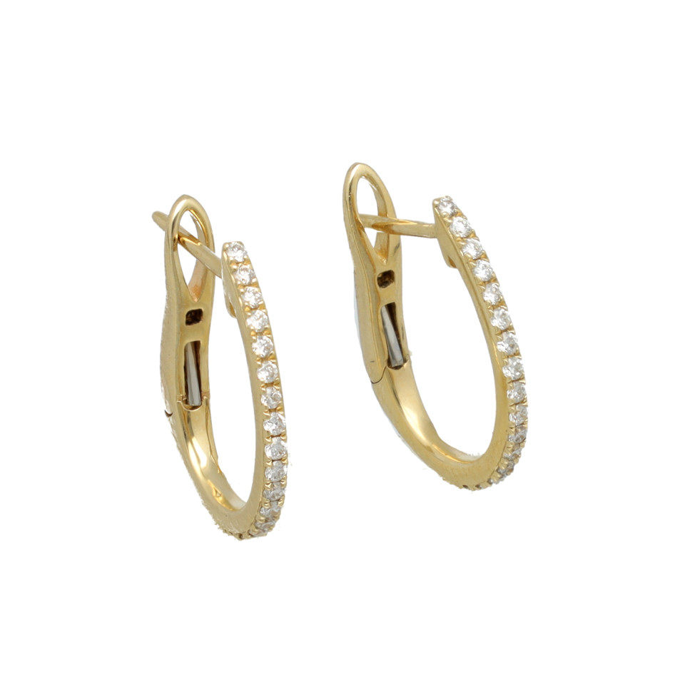 Geelgouden Oorringen met Briljant 0.17 Ct