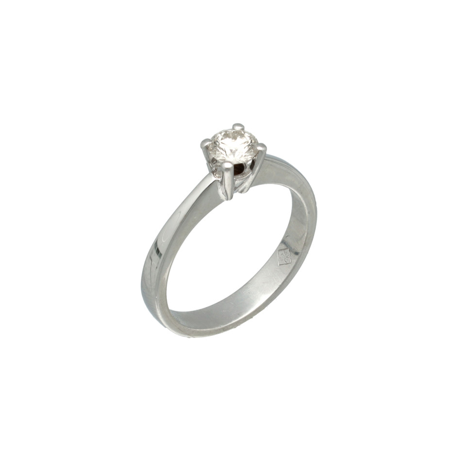 18 Krt. witgouden Solitaire ring Briljant 0.50Ct. 