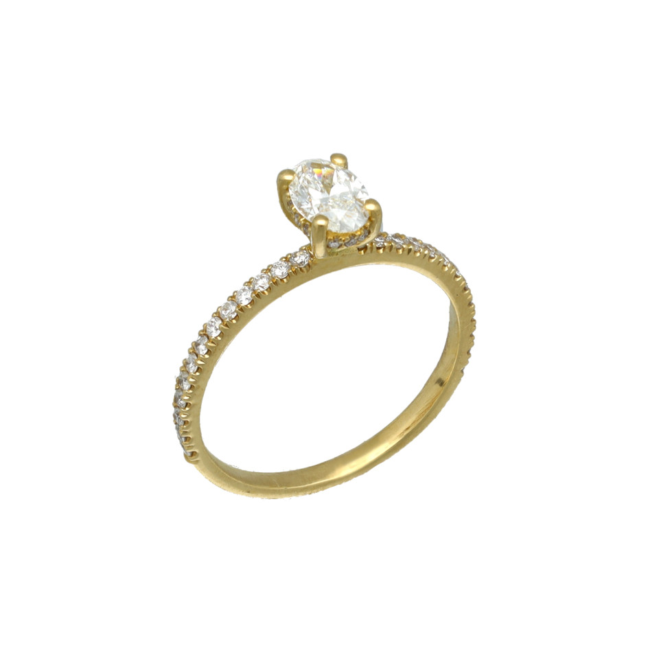 18 Krt. gouden verlovings ring 0.93Ct. 