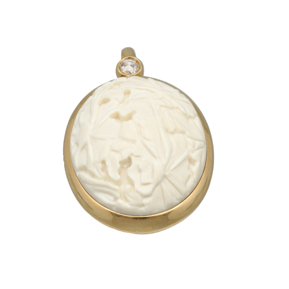 Pomellato Victoria hanger in rose goud-Agaath en Diamant