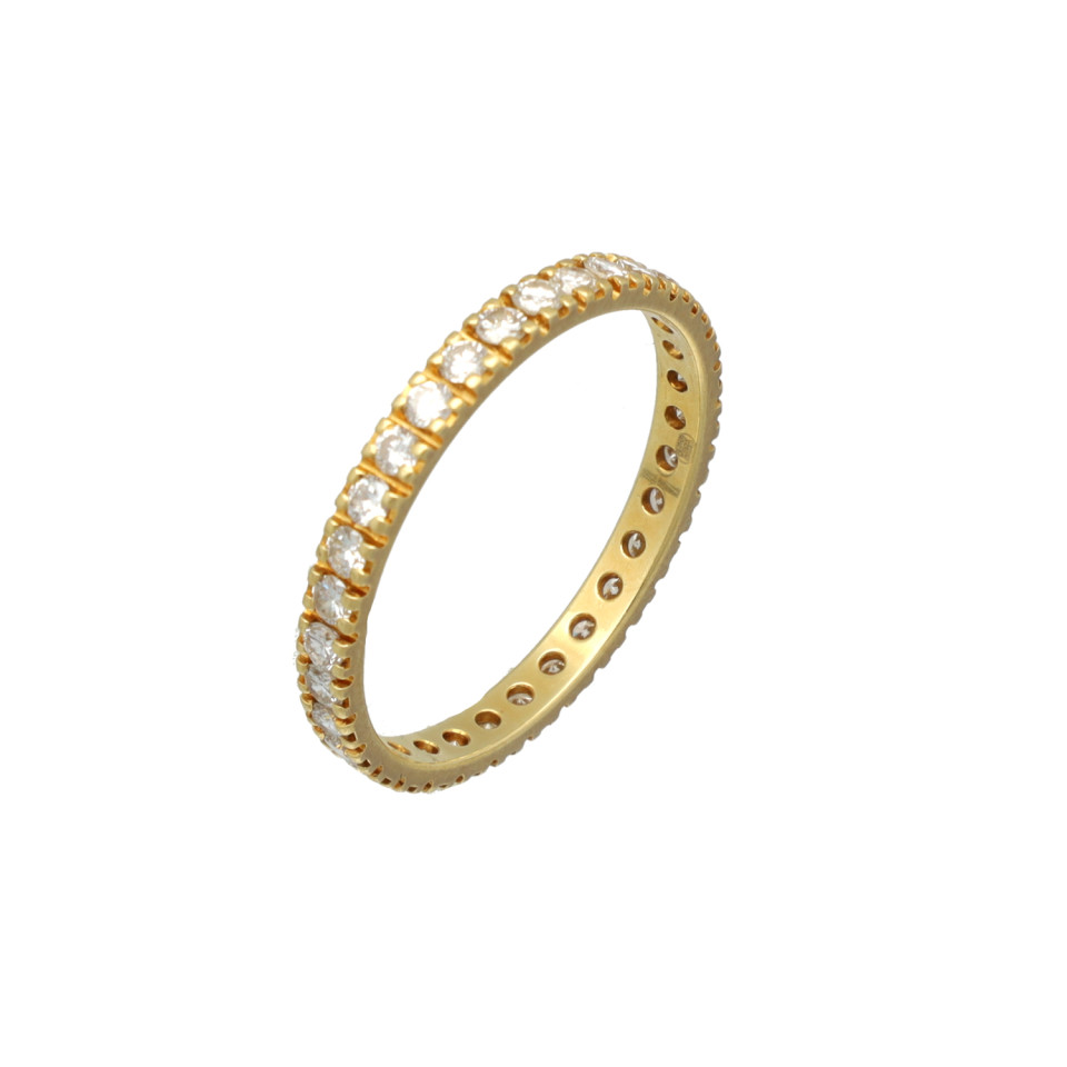 Alliance ring rondom bezet met Diamant 0.70 Ct