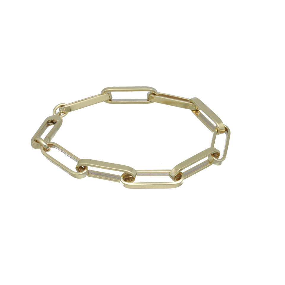 9 Krt. massieve paperclip schakelarmband