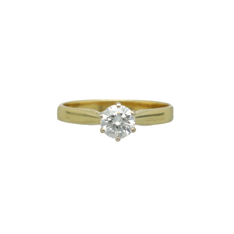 Geelgouden Solitair ring 0.50 Ct