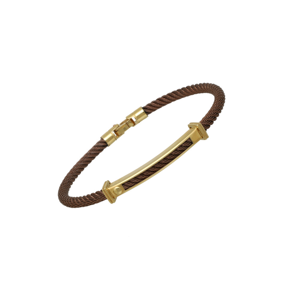 Heren Armband Goud Bruin Staal