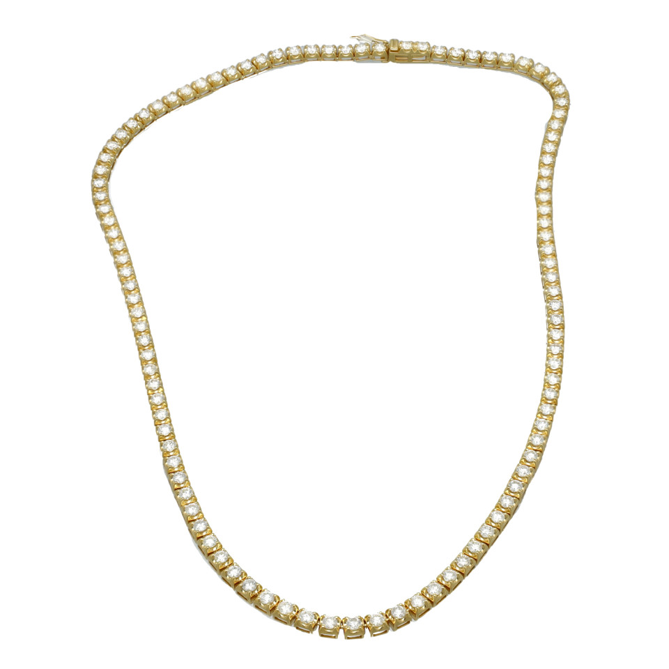 geelgouden tenniscollier 9.04 Ct