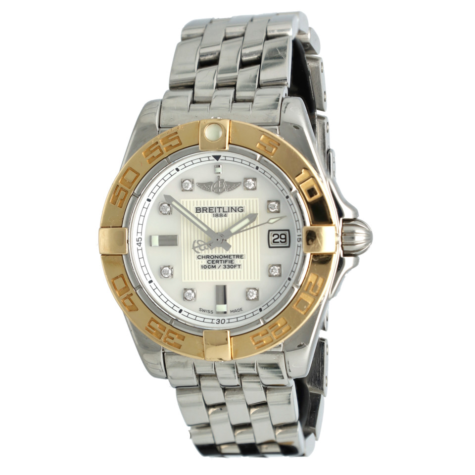 Breitling Galactic 32 Goud/Staal Parelmoer/Diamant