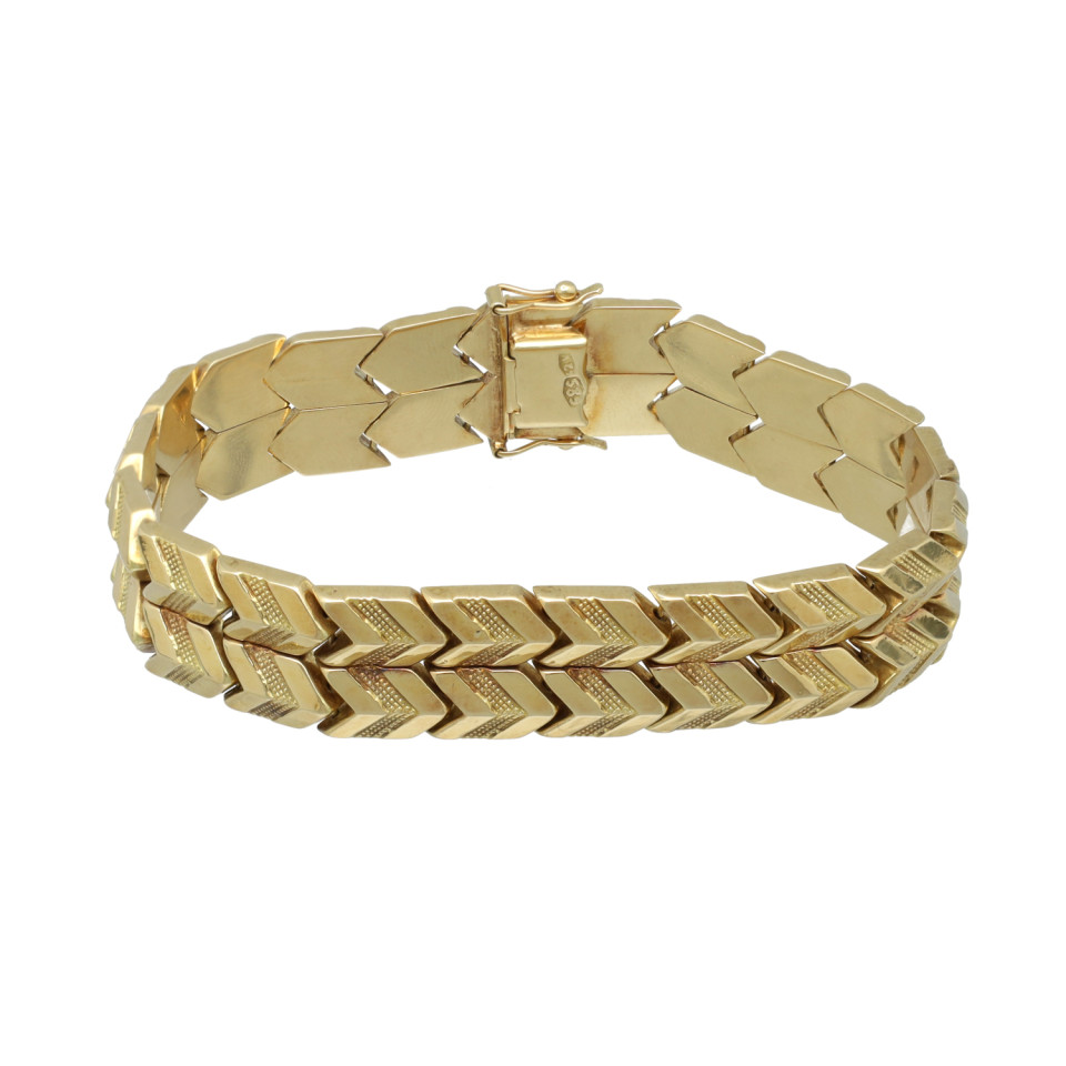 Geelgouden vintage armband fantasie schakel