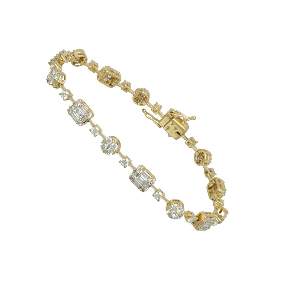 Geelgouden armband met diamanten 3.43 ct.