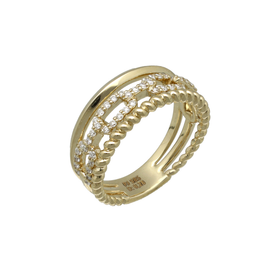 Geelgouden diamanten ring 0.28 Ct